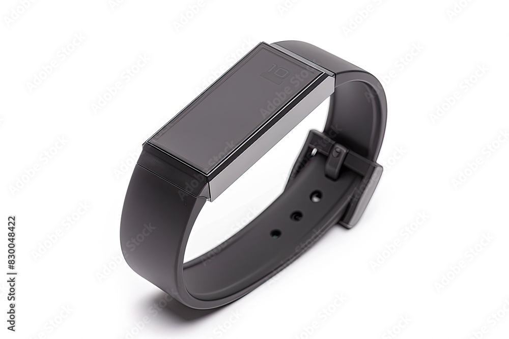 Modern fitness tracker with a sleek band isolated on white background Modern fitness tracker with a sleek band isolated on white background