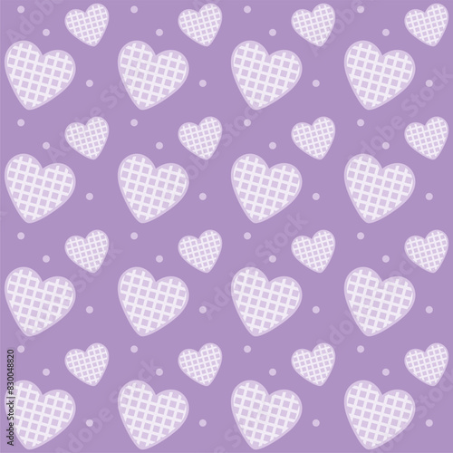 vintage love and heart purple pattern seamless design background