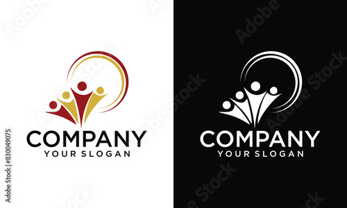 Social community group of people vector icon or logo