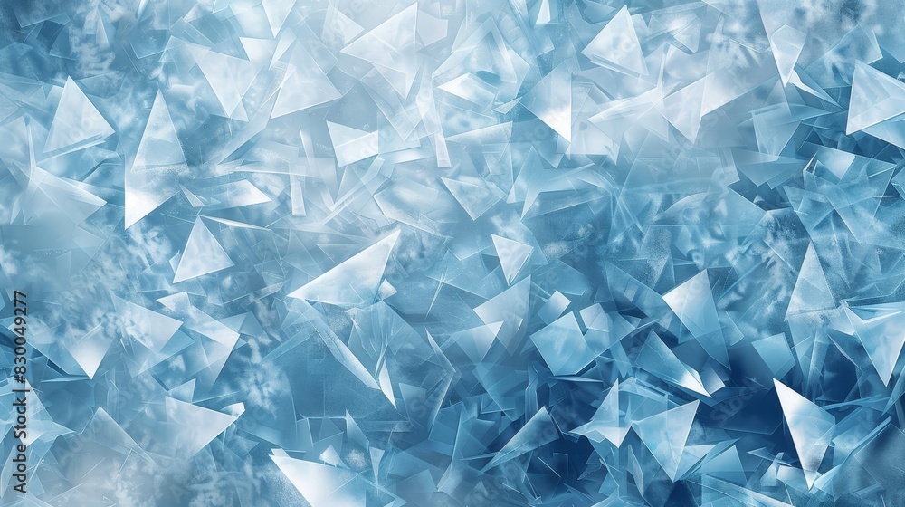 Frosty blue and white triangles with crystalline textures and shimmering effect in a mosaic background backdrop Frosty blue and white triangles with crystalline textures and shimmering effect in a mosaic background backdrop