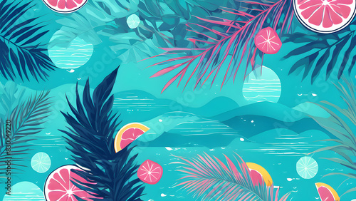 Wallpaper Mural Summer aesthetic wallpaper, summer vacation background, summer beach wallpaper, warm summer at the beach, ai generated Torontodigital.ca