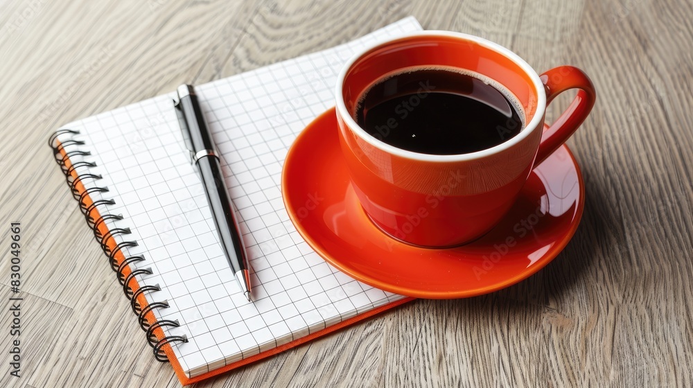 Revamped attitude notes on pad with coffee and pen