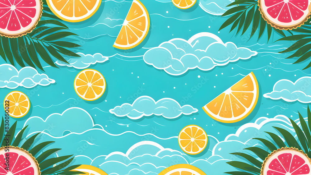 Summer aesthetic wallpaper, summer vacation background, summer beach wallpaper, warm summer at the beach, ai generated Summer aesthetic wallpaper, summer vacation background, summer beach wallpaper, warm summer at the beach, ai generated