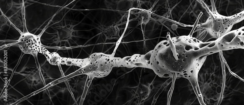 3D illustration of a neuron. photo