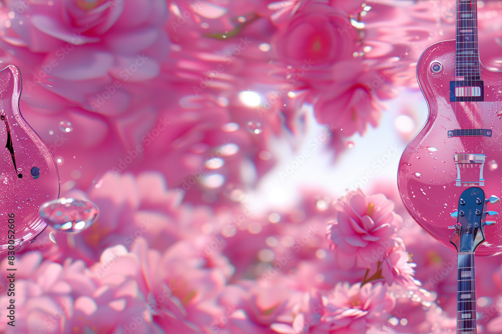 Seamless background musical instruments in paper art style. Background texture. Modern seamless pattern.