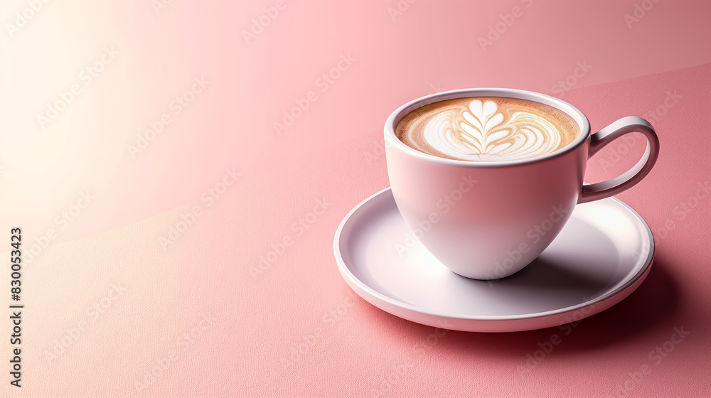 Modern latte art design in urban cafe, isolated on a gradient background Modern latte art design in urban cafe, isolated on a gradient background
