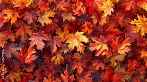 Seasonal and Holiday Themes Fall Foliage: A 3D copy space background showcasing fall foliage © MAY
