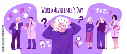 World Alzheimer's Day awareness vector illustration