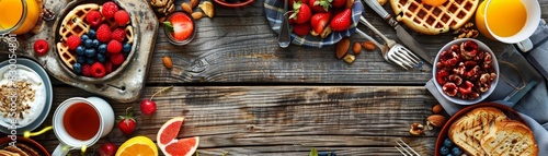 Wallpaper Mural A topview scene of a breakfast spread with items like eggs Torontodigital.ca