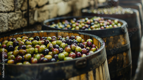 Storing and fermenting olives in wooden barrels, a vital step towards exceptional olive oil  © fotogurmespb