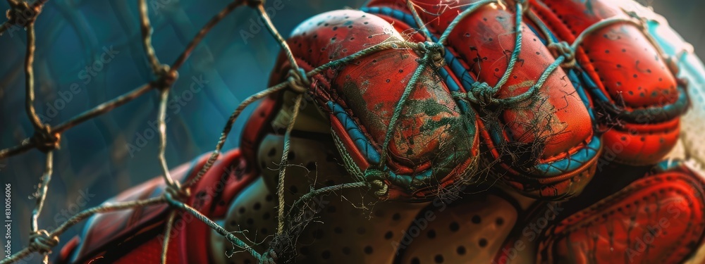 close up goalkeeper. Soccer ball. football banner close up goalkeeper. Soccer ball. football banner