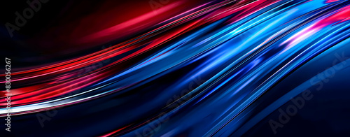 Abstract background of red and blue colors. Waves and smoke. Black background