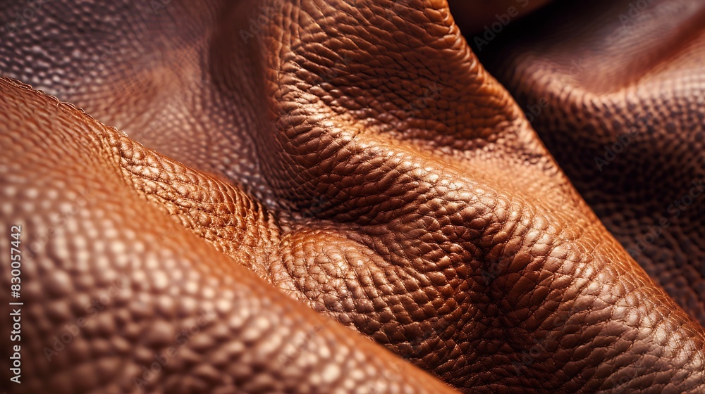 Close up of brown leather material with grainy texture Close up of brown leather material with grainy texture