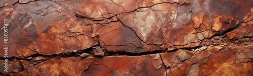 orange golden brown rock texture with cracks. Rough mountain surface © ari