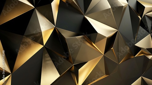Modern abstract geometric gold and black background
