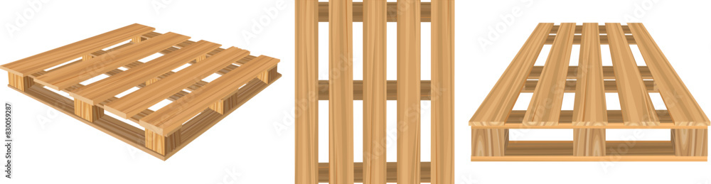 Wooden pallets different view set Wooden pallets different view set