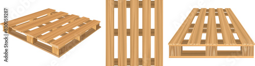 Wooden pallets different view set