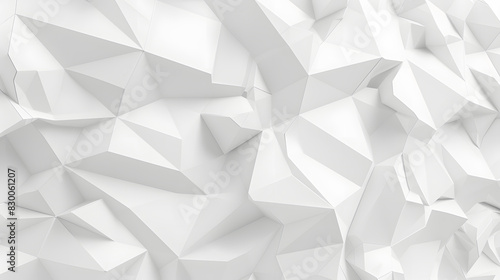 White polygon textured background. Generative AI.