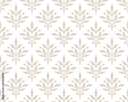 Vector beautiful damask pattern. Royal pattern with floral ornament. Seamless wallpaper with a damask pattern. Vector illustration. © Viktoriia
