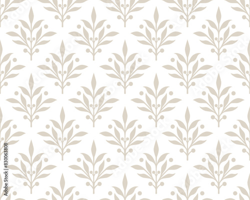 Vector beautiful damask pattern. Royal pattern with floral ornament. Seamless wallpaper with a damask pattern. Vector illustration.