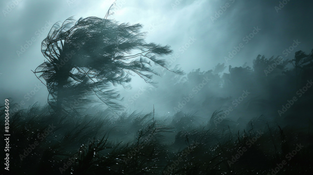 Heavy wind, hurricane in tropics, monsoon season Heavy wind, hurricane in tropics, monsoon season