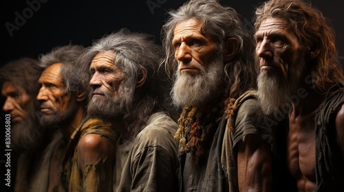 portrait of early human evolution, prehistoric humans, apes