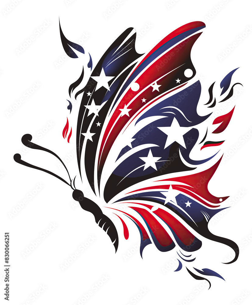 Obraz premium american flag butterfly