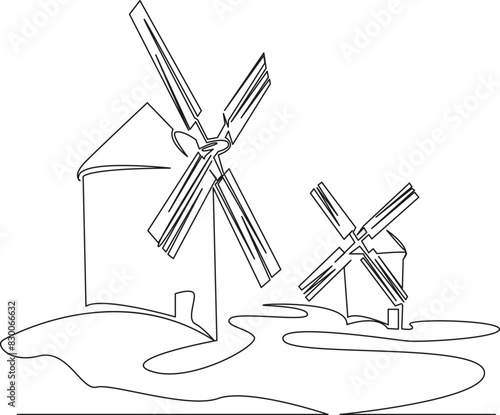 two mills in a field
