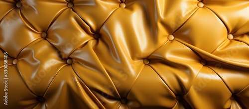 The texture of the sofa has a luxurious and elegant brown leather backrest photo