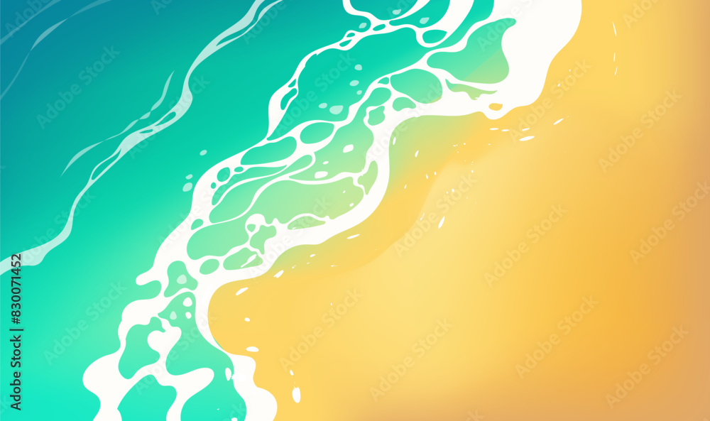 A colorful wave picture with sand and waves