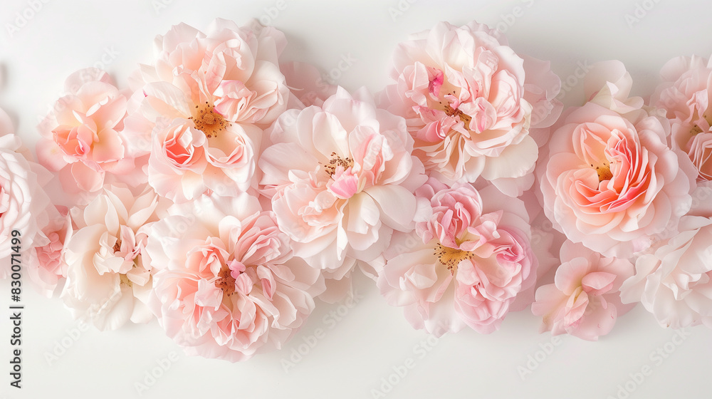 Pink and White Blossoms on White Background Pink and White Blossoms on White Background