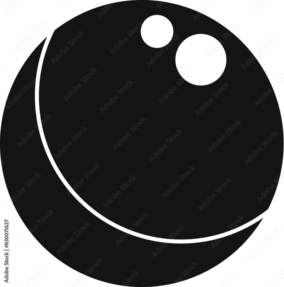 Vector illustration of a bowling ball in a bold black and white silhouette Vector illustration of a bowling ball in a bold black and white silhouette