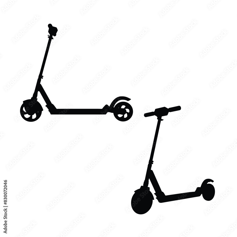 Electric Kick Scooter Silhouette Vector Illustration Electric Kick Scooter Silhouette Vector Illustration