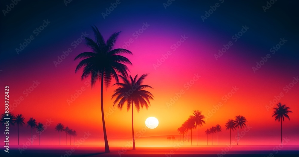 Summer wallpaper with a serene sunset on the beach. Summer wallpaper with a serene sunset on the beach.