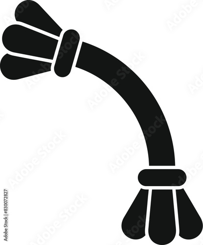 Vector illustration of a classic bow for archery, depicted in a bold black silhouette
