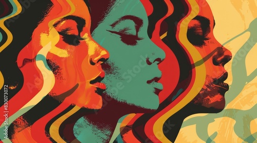 variation of retro stickers vector