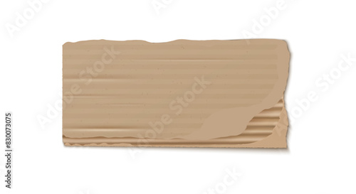 Vector mockup of torn kraft paper and cardboard on isolated background.