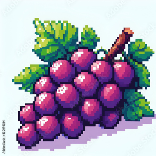 pixel illustration of grapes 