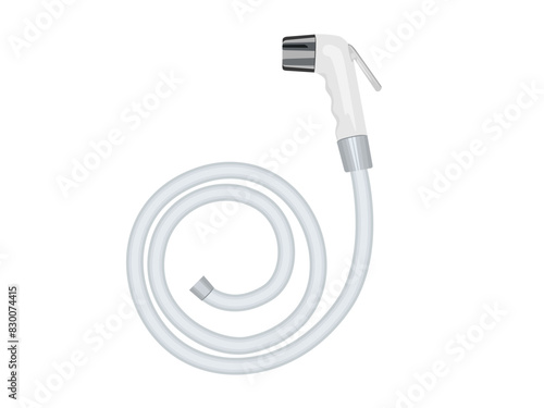 A bidet hose on a white background.