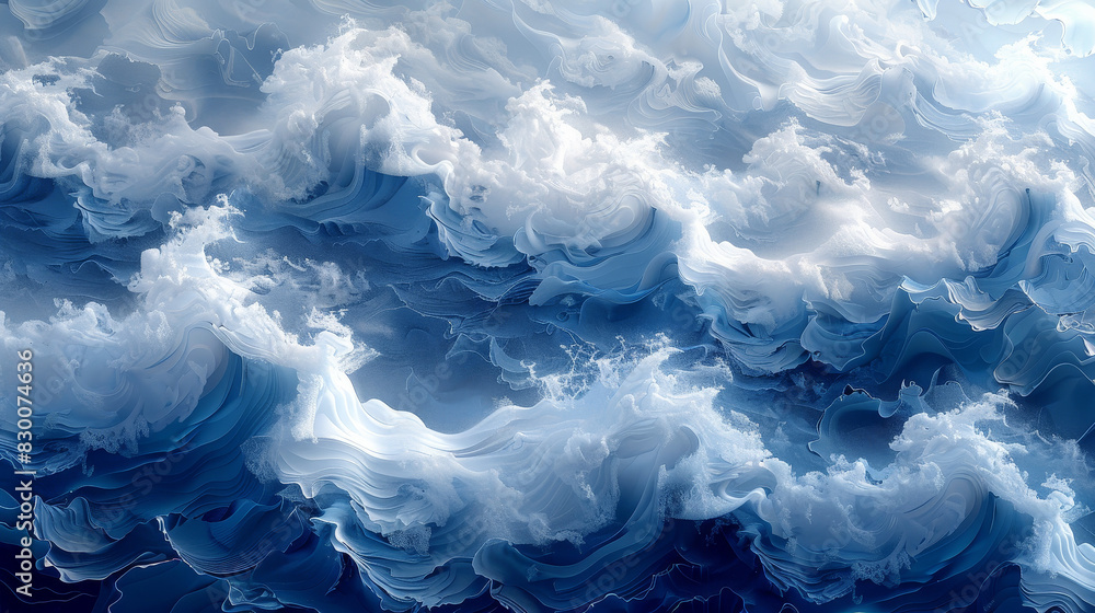 Obraz premium Bathed in sunlit ripples, a calm ocean welcomes the tranquil dawn with soft pinks and blues, enveloping the serene sea in oceanic serenity before the break of day.
