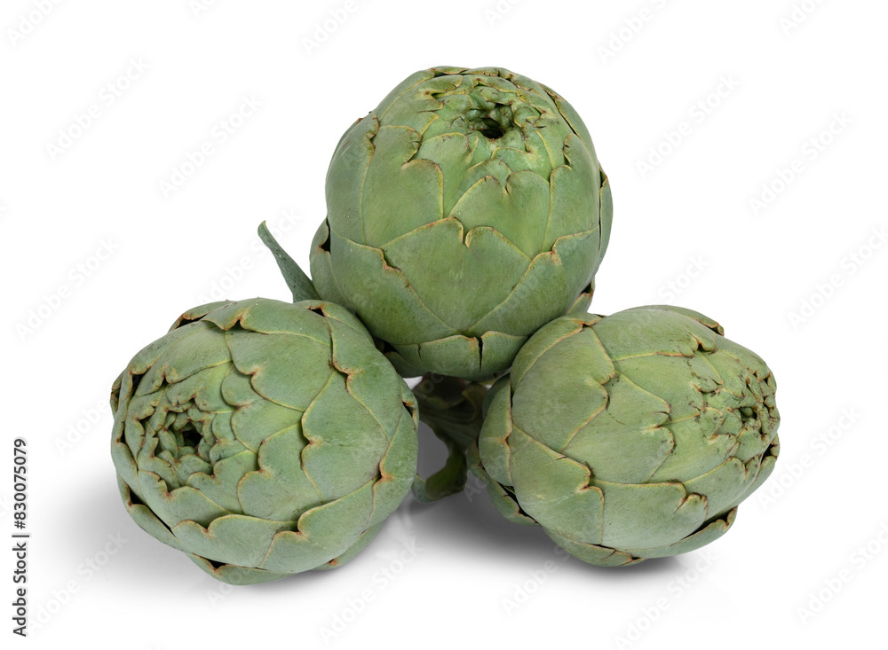 Fototapeta premium Fresh artichokes isolated from white background