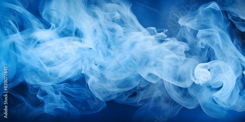 Billowing blue and white smoke creates chaotic unsettling and disorienting atmosphere. Concept Smoke Effects, Photography, Disorienting Atmosphere, Blue and White Colors, Creative Imagery