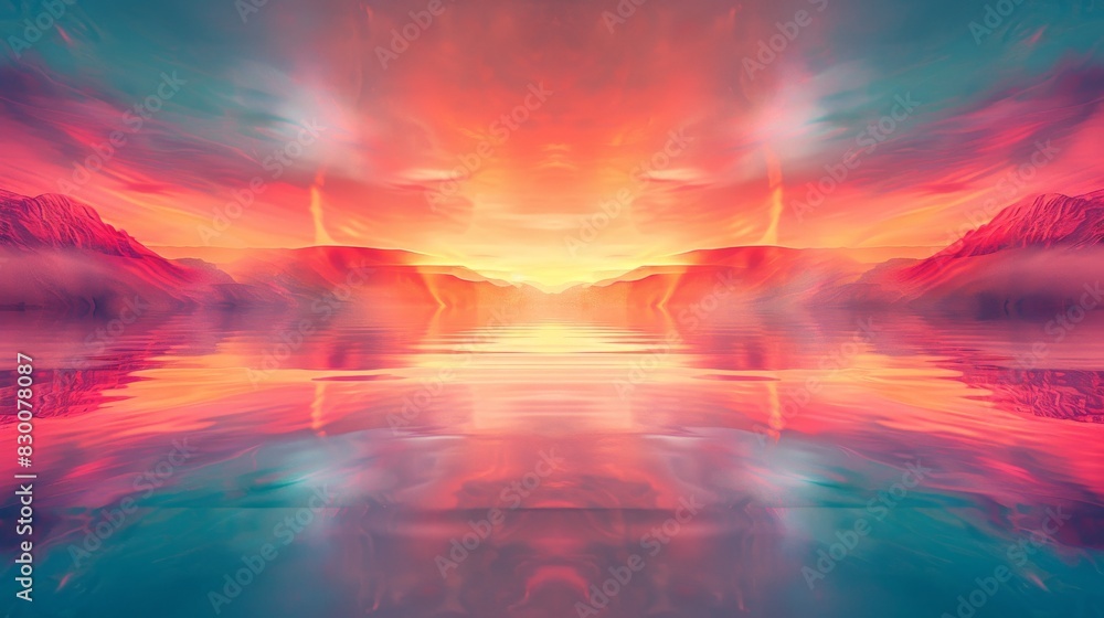 Obraz premium A colorful, abstract background with a blue and pink sky