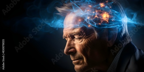 Visualize person with memory loss and executive dysfunction due to brain injury. Concept Cognitive Impairment, Memory Loss, Brain Injury, Executive Dysfunction, Visual Representation