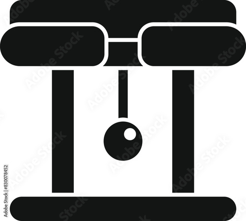 Stylized vector illustration of a bench press setup, isolated on a white background