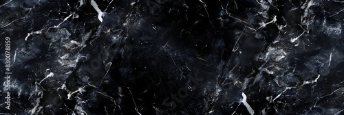Dark Marble Black marble with subtle white veining, ai generated