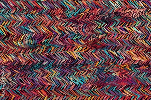 Dynamic abstract pattern featuring colorful chevron waves background