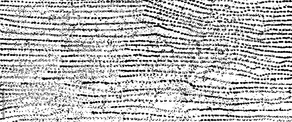Fototapeta premium Black and white texture composed of irregular graphic elements. Distressed uneven grunge background. Abstract vector illustration. Overlay for interesting effect. Isolated on white background.