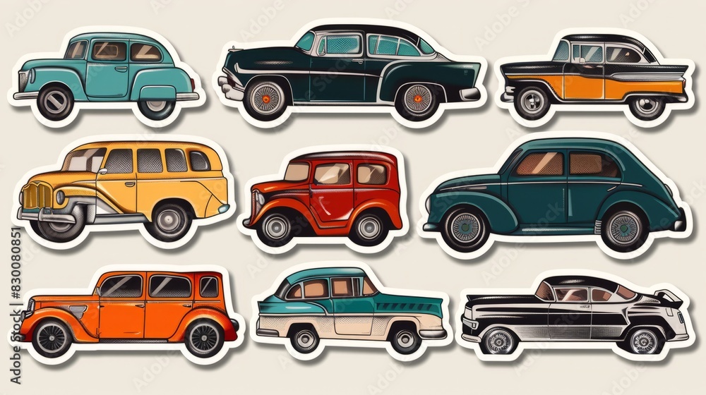variation of retro stickers vector variation of retro stickers vector