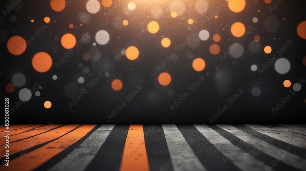 Bokeh backdrop in black, orange, and grey with grungy texture. Retro vibe with bright light. Color gradient enhances Bokeh backdrop in black, orange, and grey with grungy texture. Retro vibe with bright light. Color gradient enhances